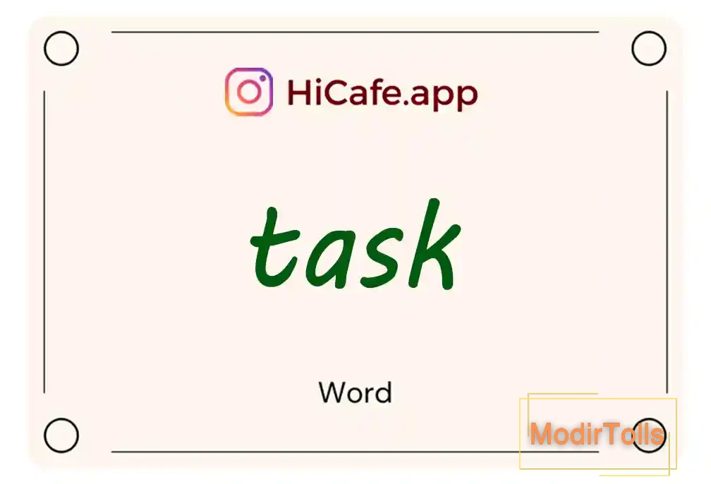 Meaning and usage of task word