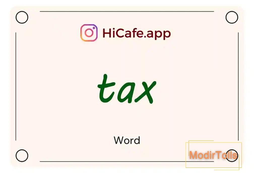 Meaning and usage of tax word