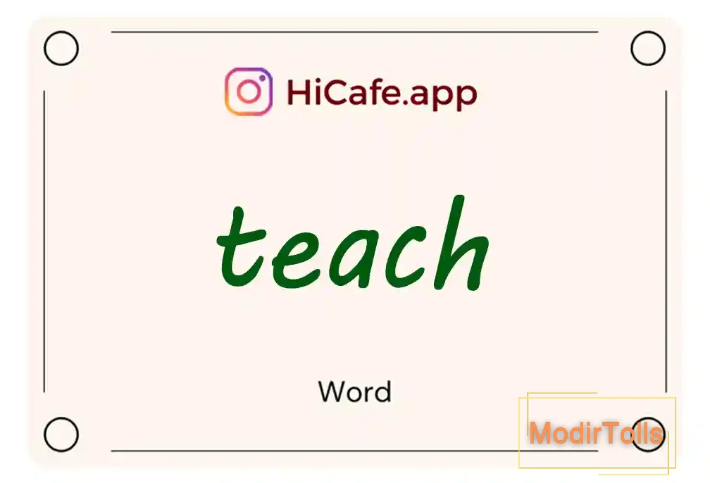 Meaning and usage of teach word