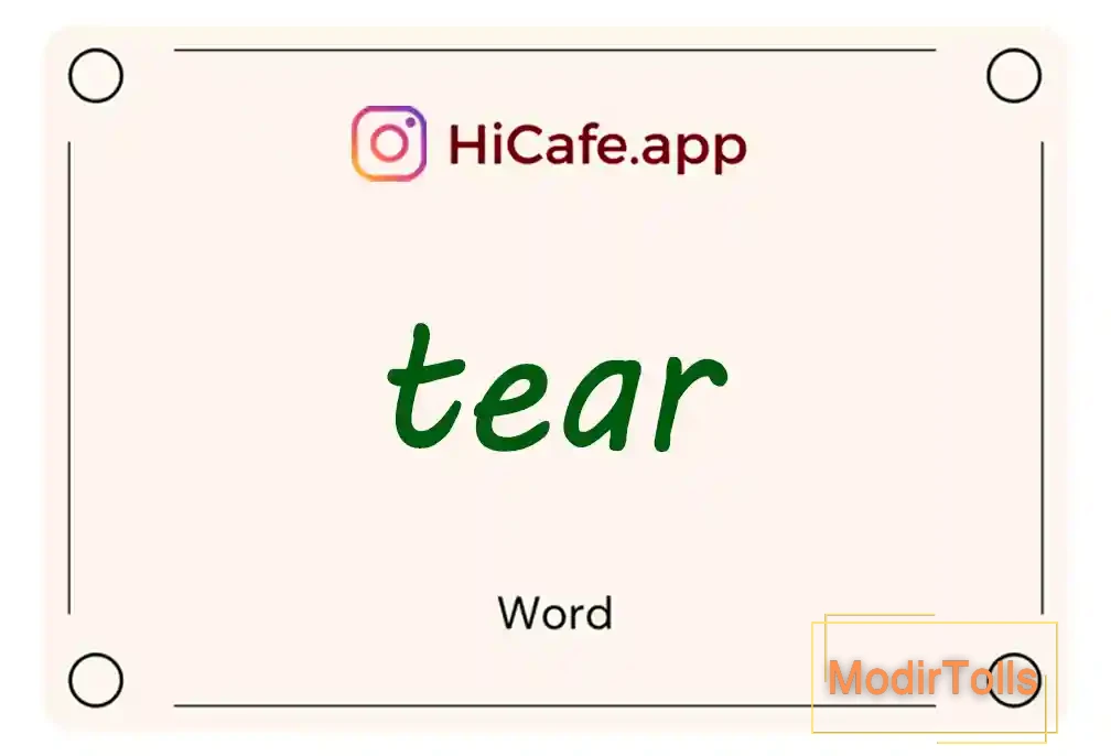 Meaning and usage of tear word