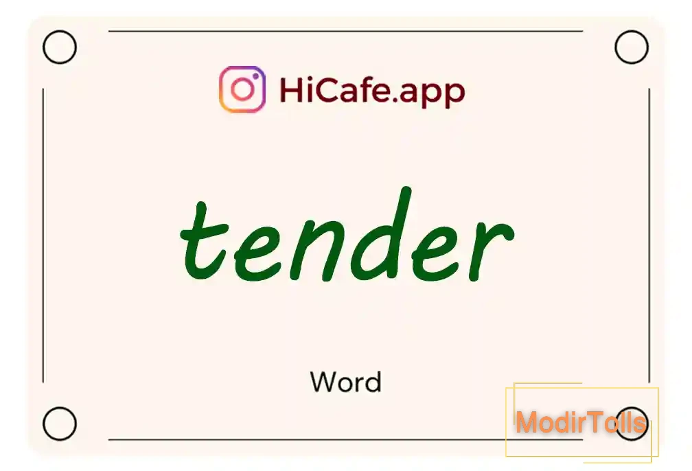 Meaning and usage of tender word