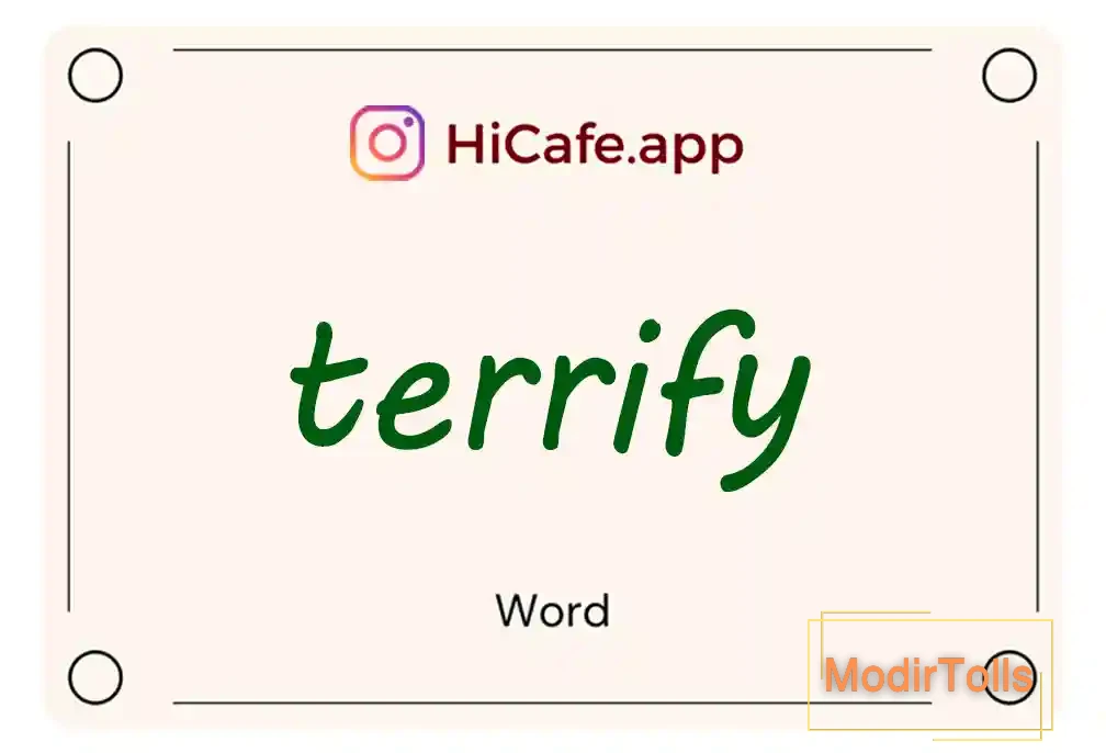 Meaning and usage of terrify word