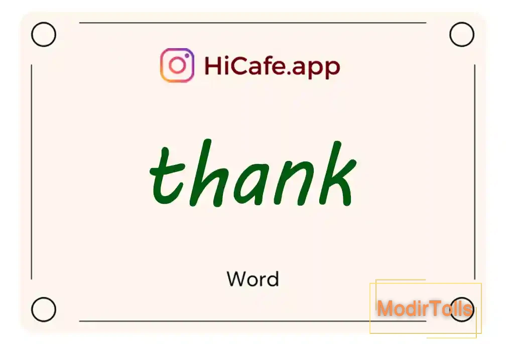 Meaning and usage of thank word