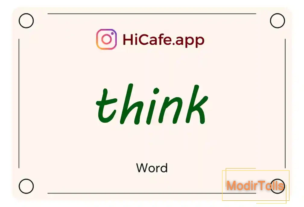 Meaning and usage of think word