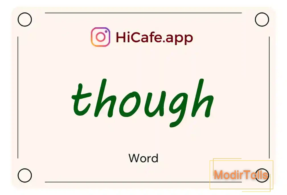 Meaning and usage of though word