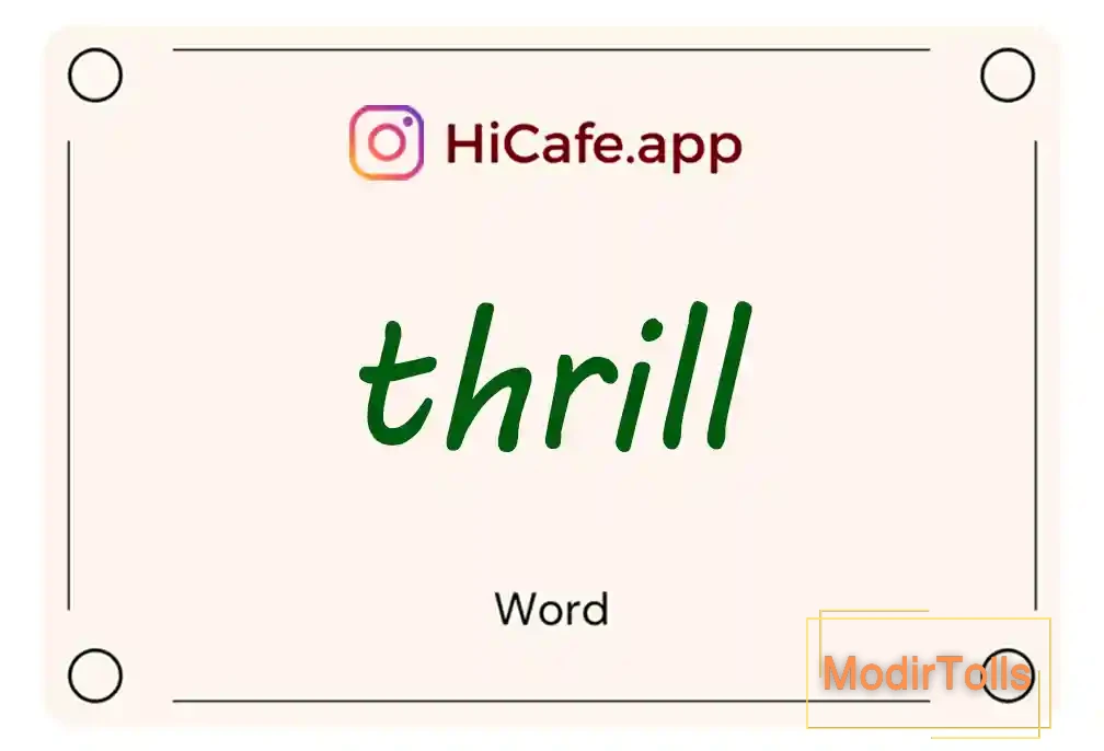 Meaning and usage of thrill word