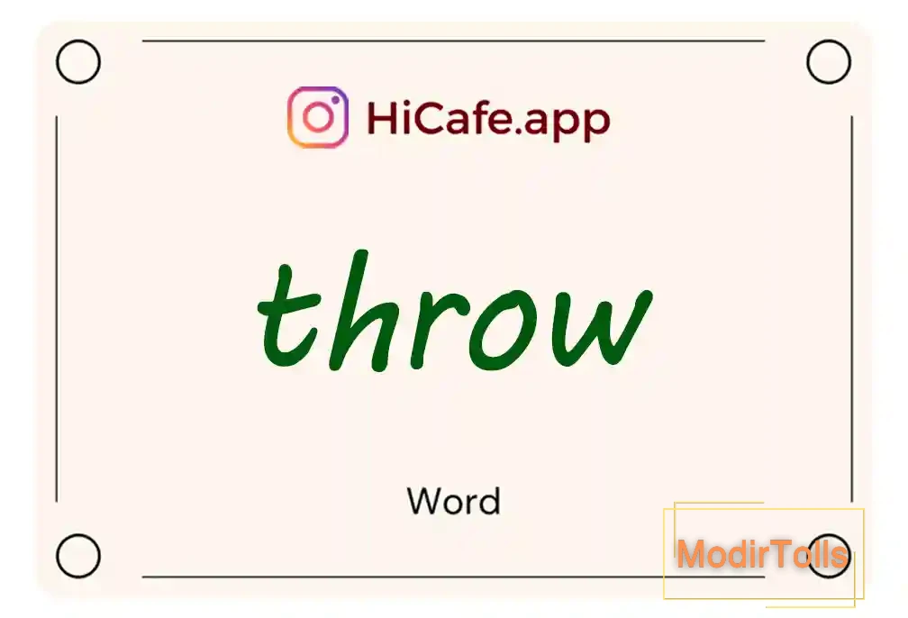 Meaning and usage of throw word