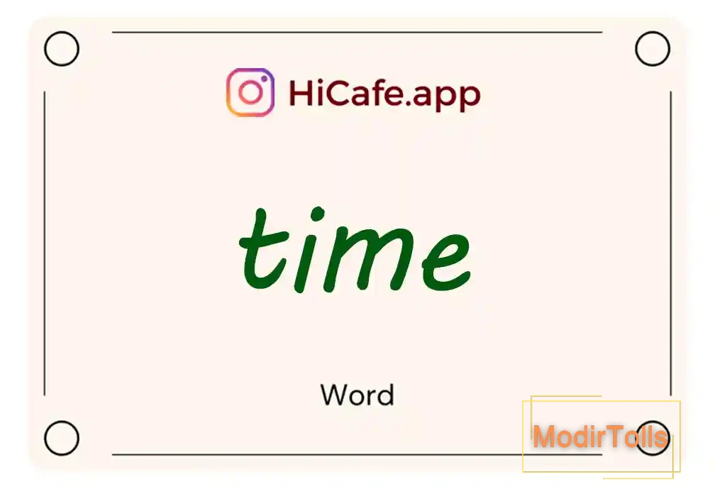 Meaning and usage of time word