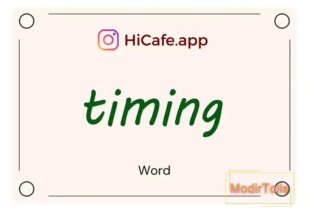 Meaning and usage of timing word