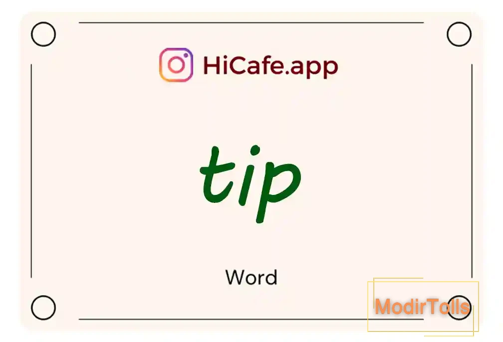 Meaning and usage of tip word