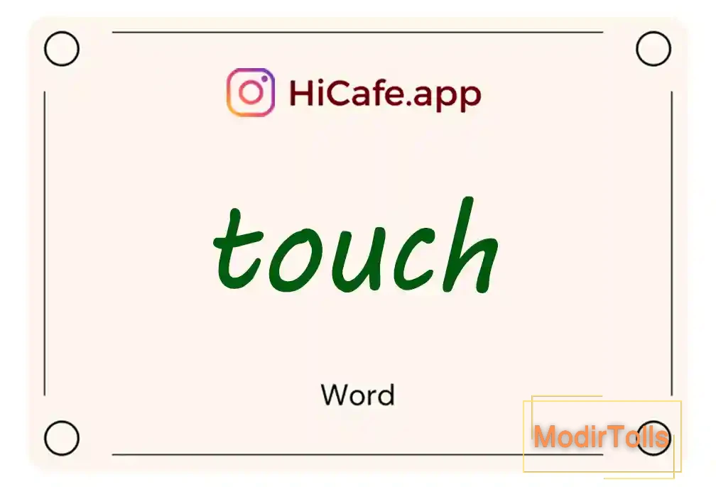 Meaning and usage of touch word