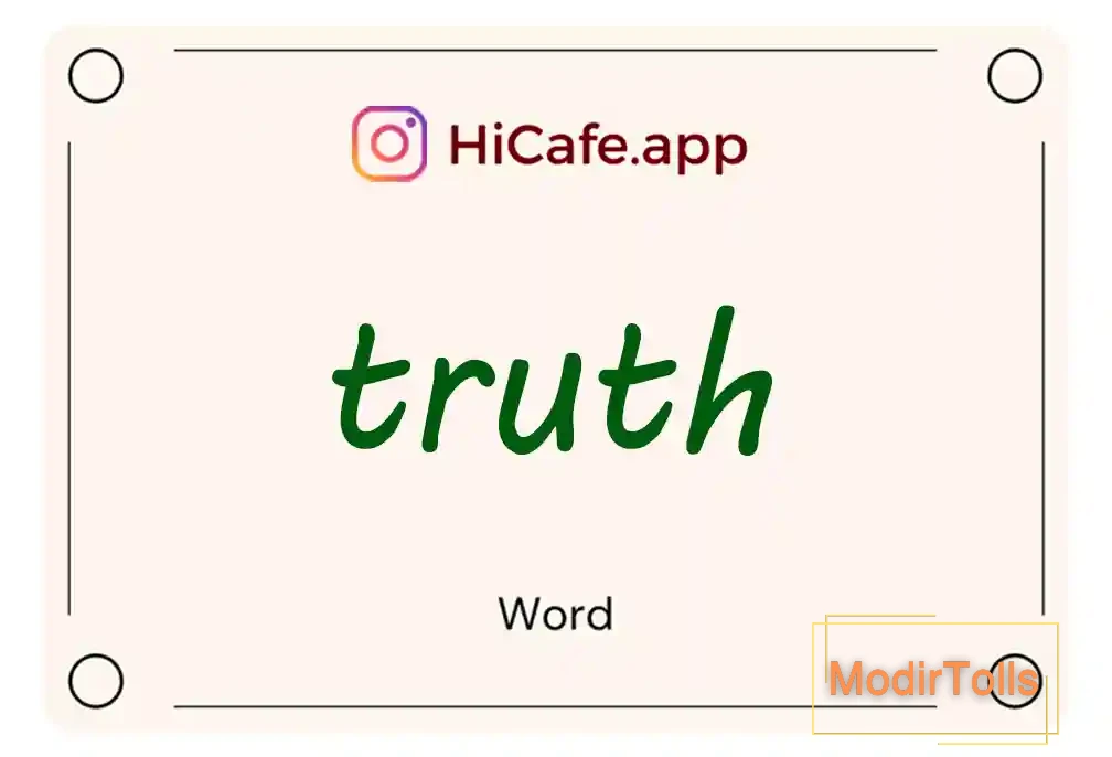 Meaning and usage of truth word