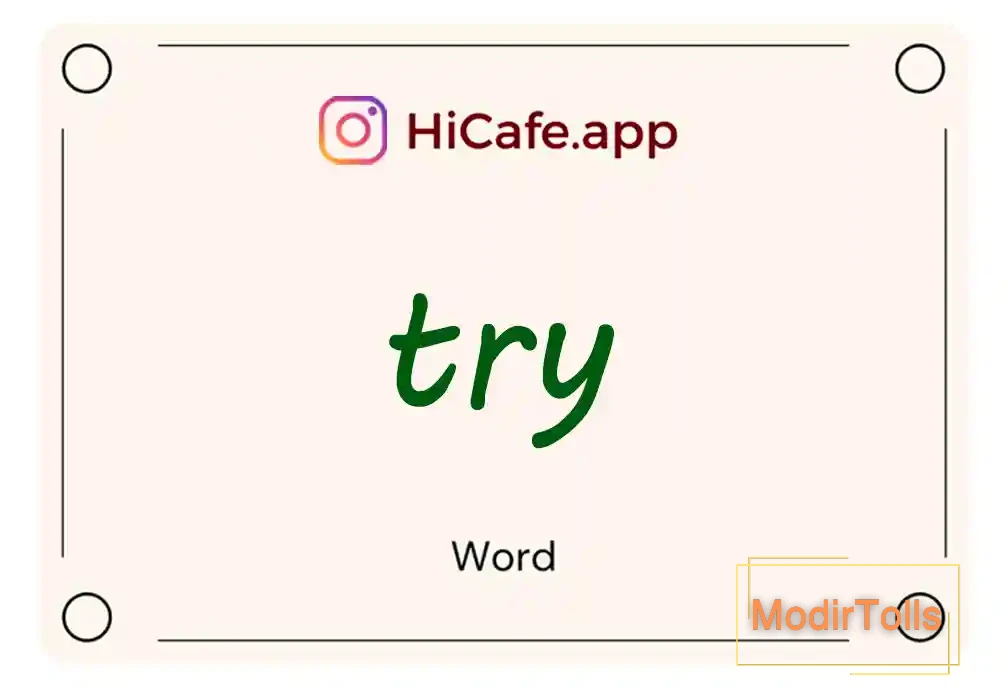 Meaning and usage of try word