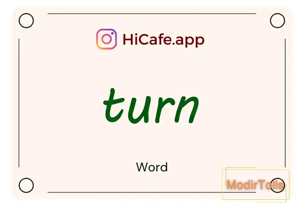 Meaning and usage of turn word