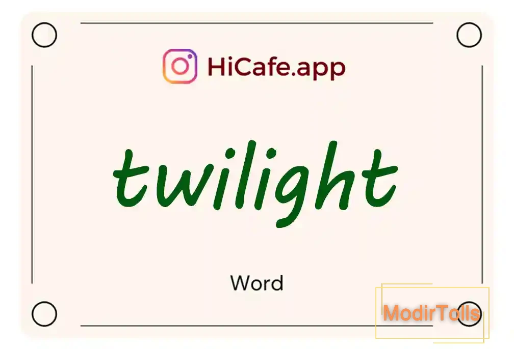 Meaning and usage of twilight word