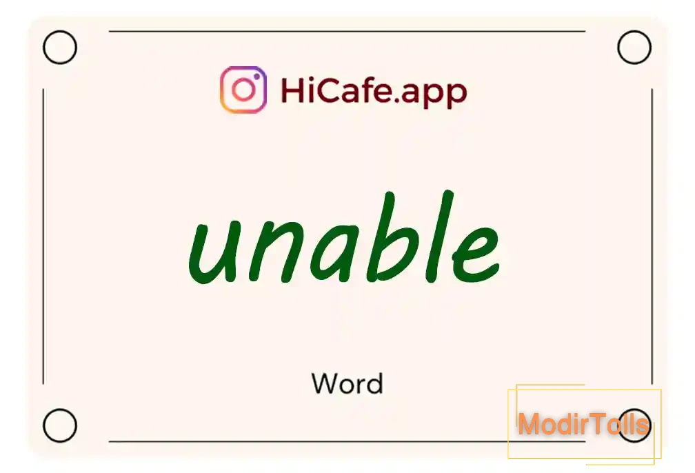 Meaning and usage of unable word