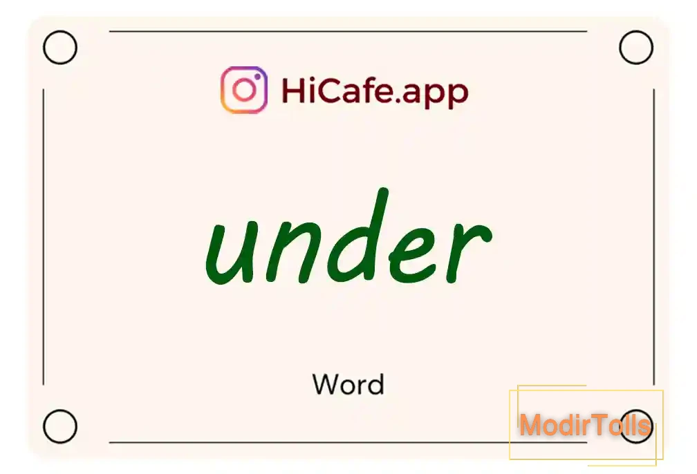 Meaning and usage of under word