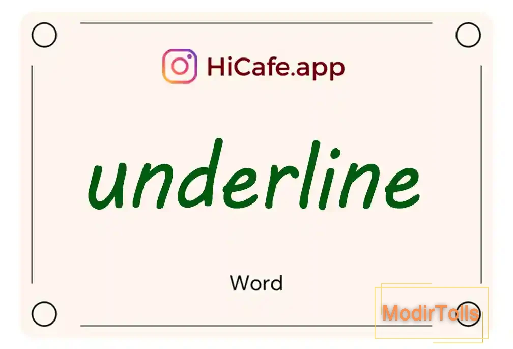 Meaning and usage of underline word