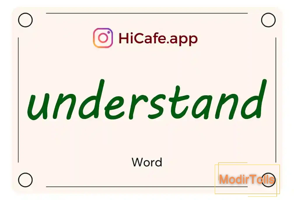 Meaning and usage of understand word