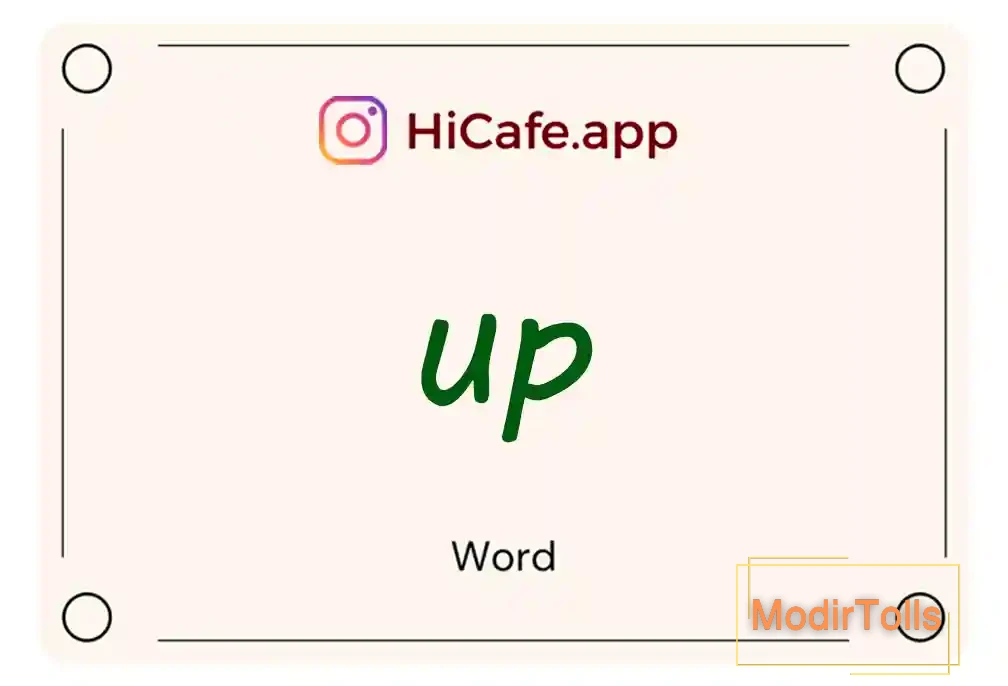 Meaning and usage of up word
