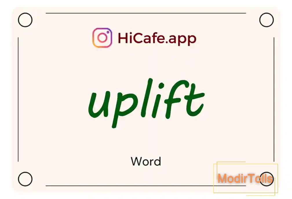 Meaning and usage of uplift word