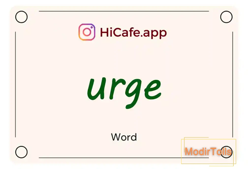 Meaning and usage of urge word