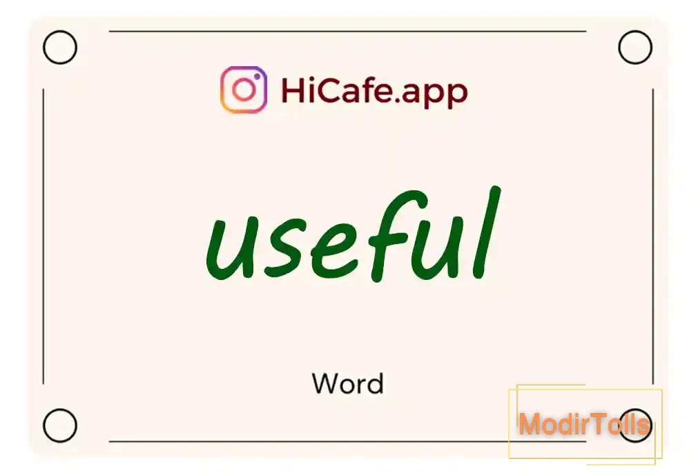 Meaning and usage of useful word