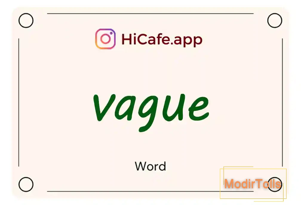Meaning and usage of vague word