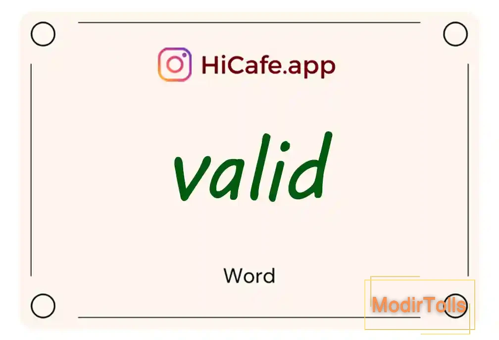 Meaning and usage of valid word