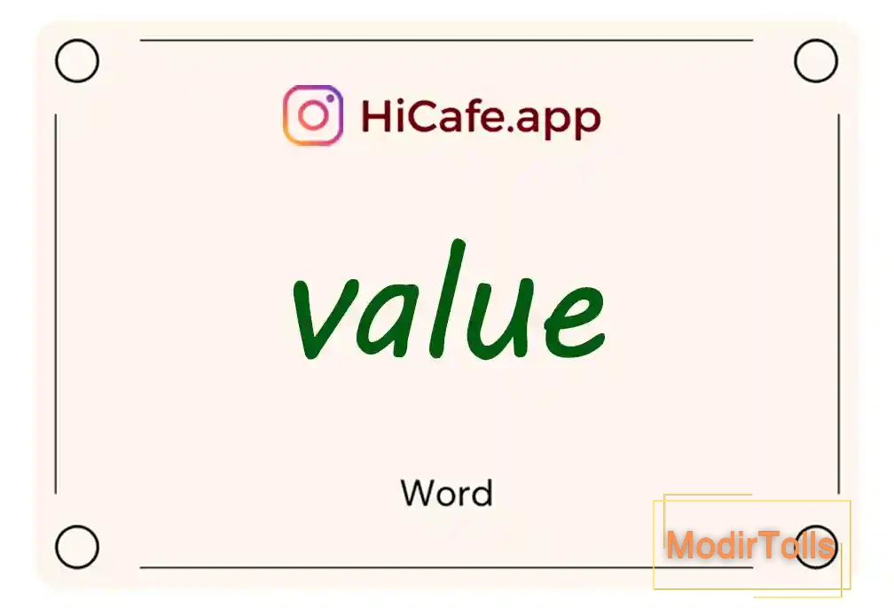 Meaning and usage of value word