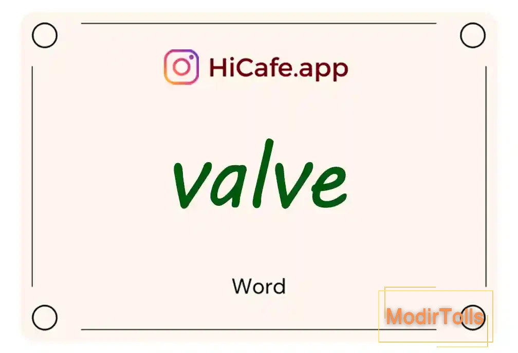 Meaning and usage of valve word