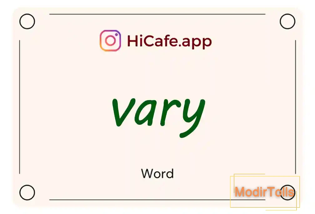 Meaning and usage of vary word