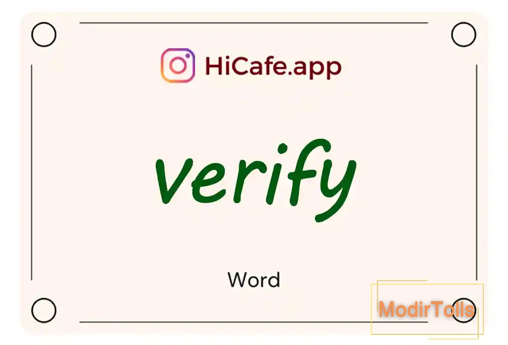 Meaning and usage of verify word