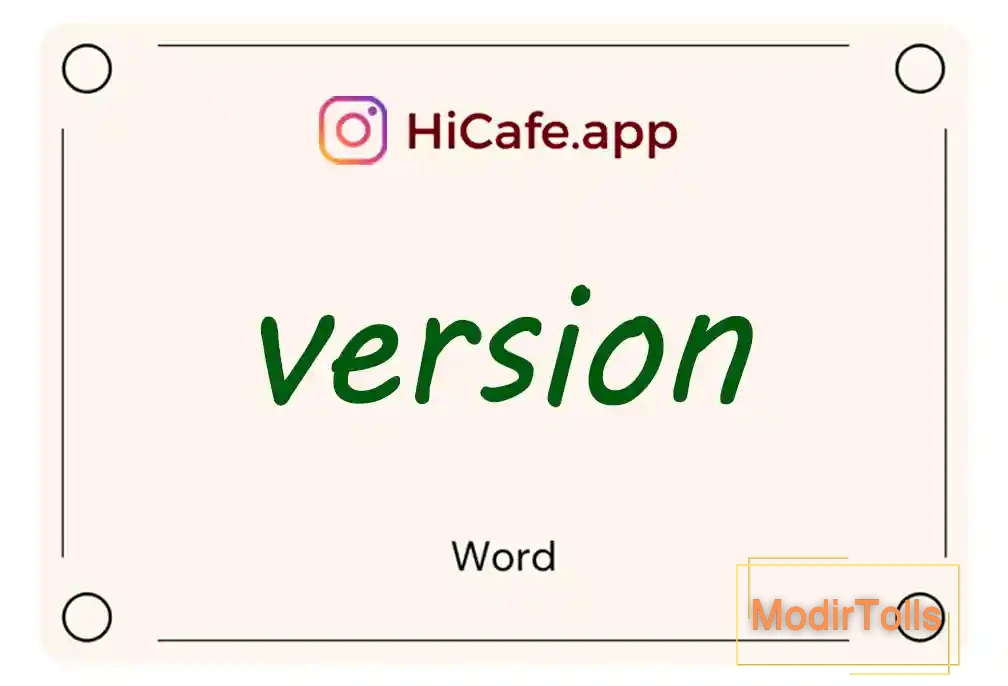 Meaning and usage of version word