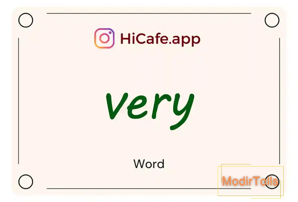 Meaning and usage of very word