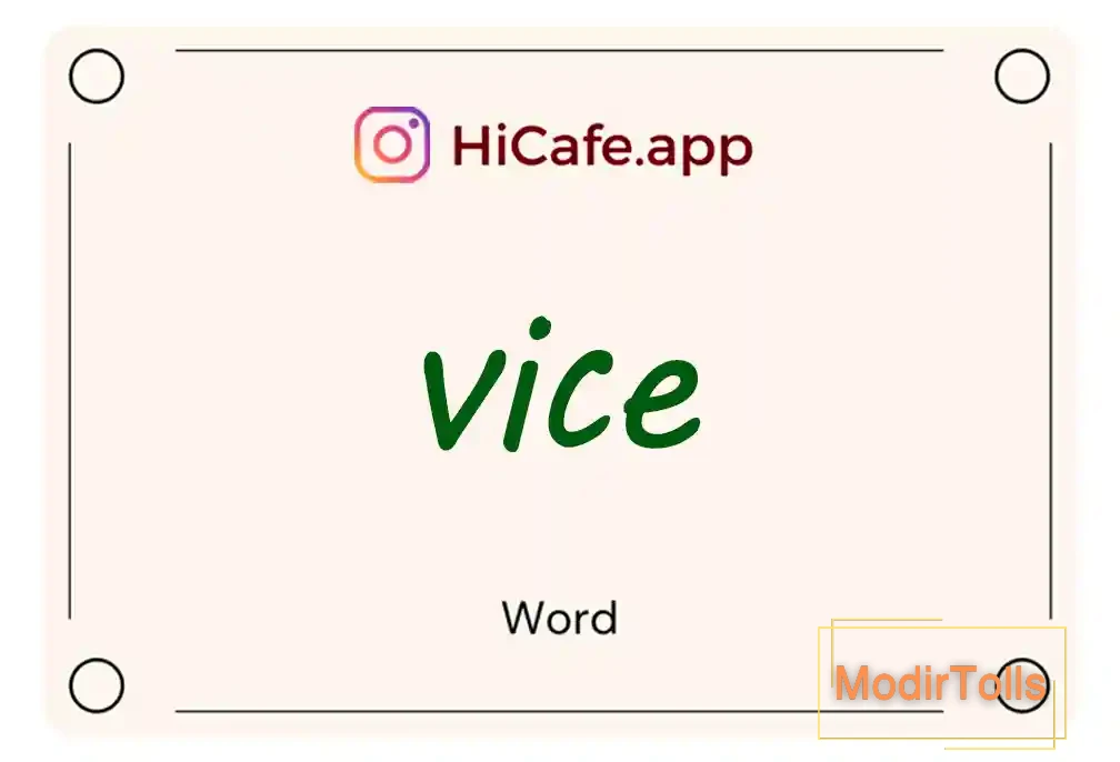 Meaning and usage of vice word