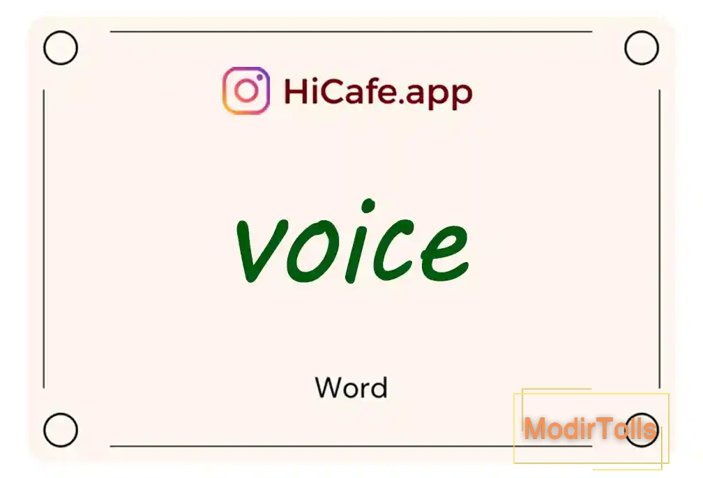 Meaning and usage of voice word