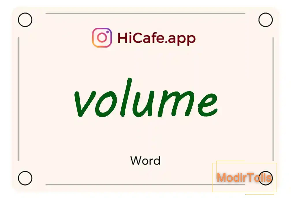 Meaning and usage of volume word