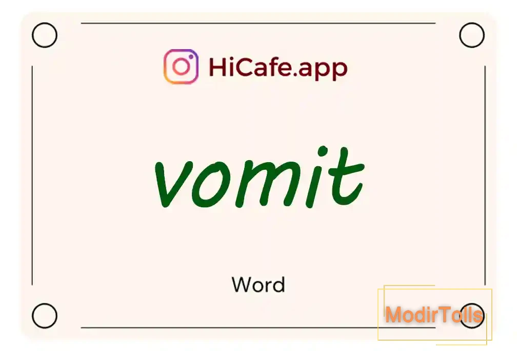Meaning and usage of vomit word