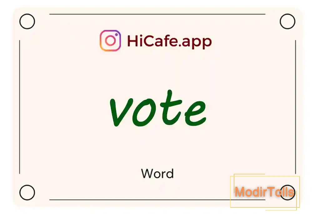 Meaning and usage of vote word