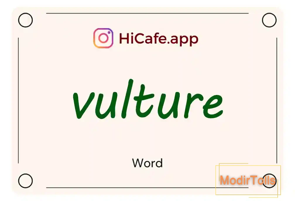Meaning and usage of vulture word