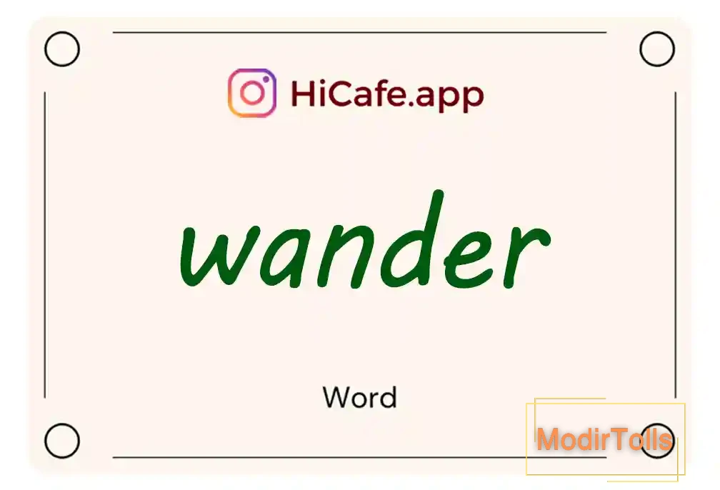 Meaning and usage of wander word