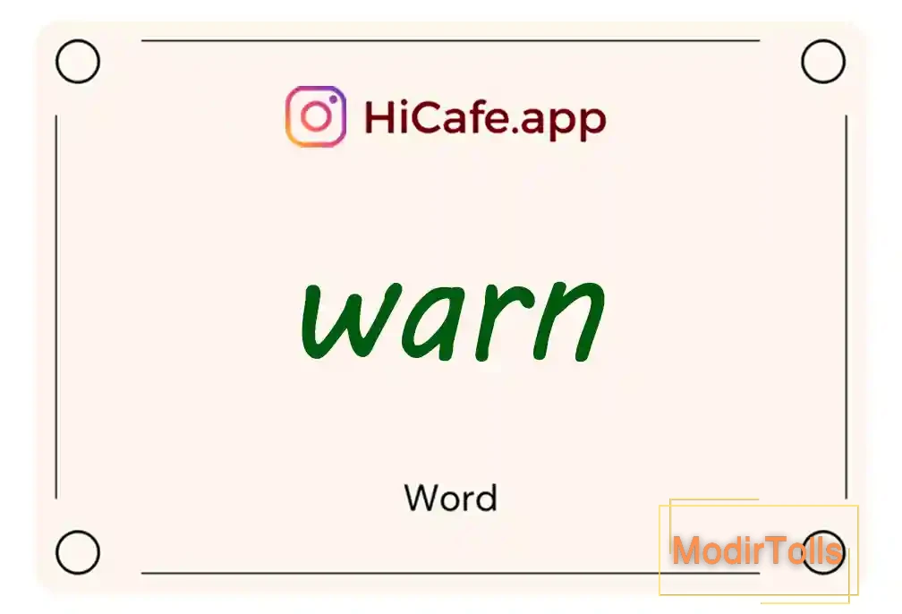 Meaning and usage of warn word
