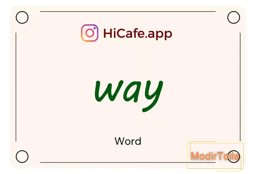 Meaning and usage of way word