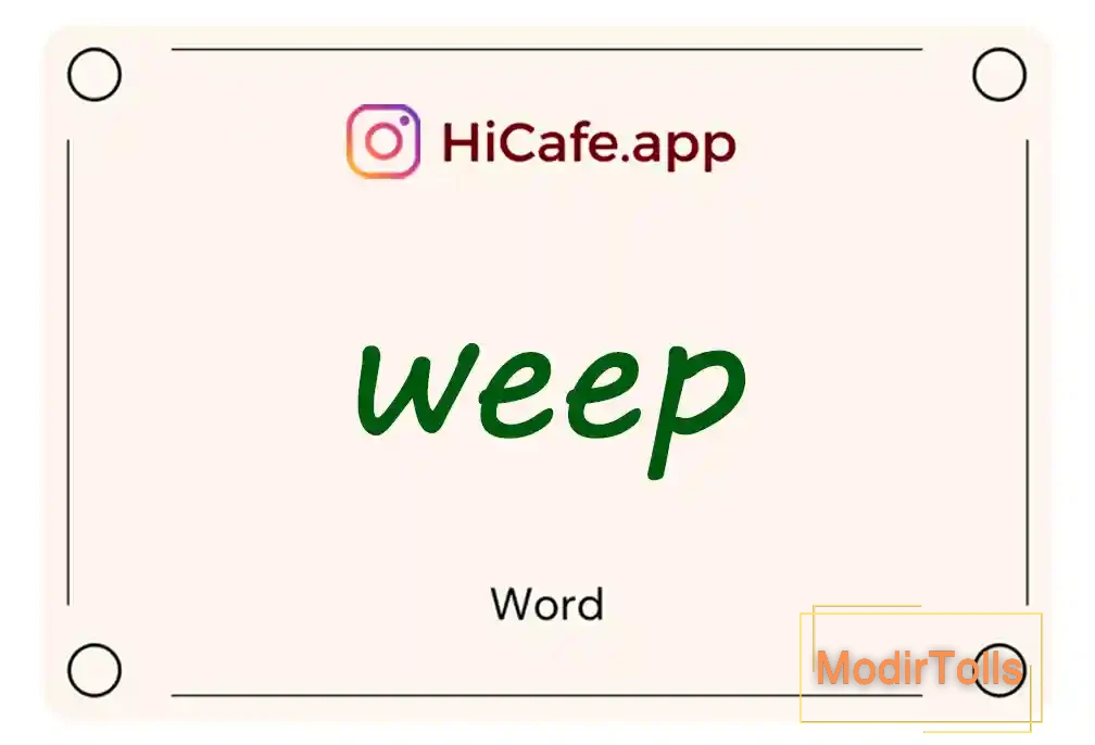 Meaning and usage of weep word