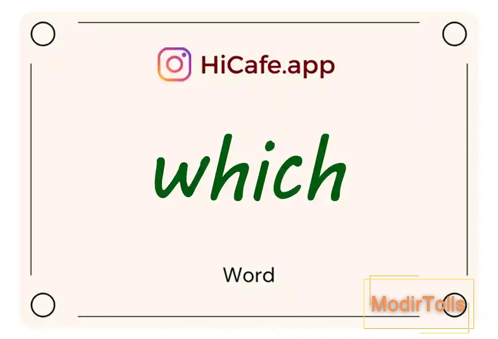 Meaning and usage of which word