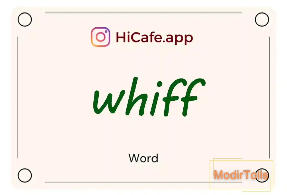 Meaning and usage of whiff word