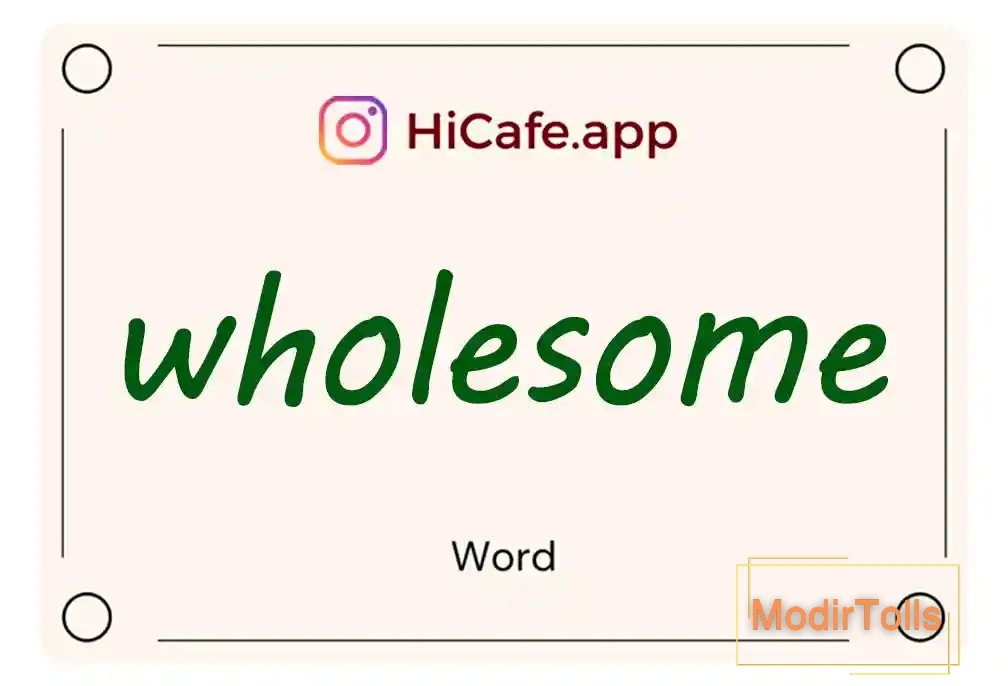 Meaning and usage of wholesome word