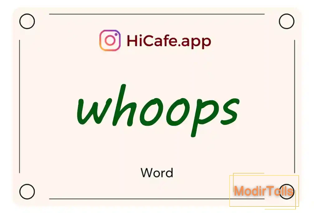 Meaning and usage of whoops word