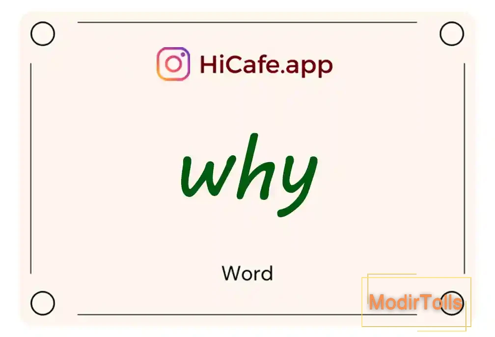 Meaning and usage of why word